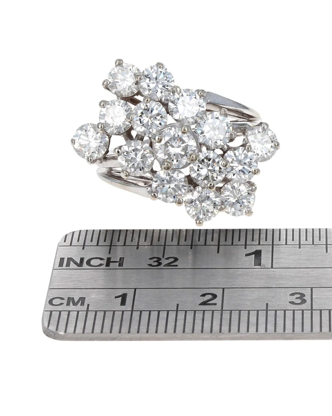 Diamond Bypass Cluster Ring in White Gold - Image 3