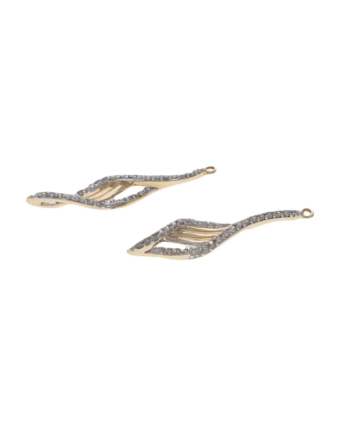 Diamond Bypass Earring Jackets in Yellow Gold - Image 2
