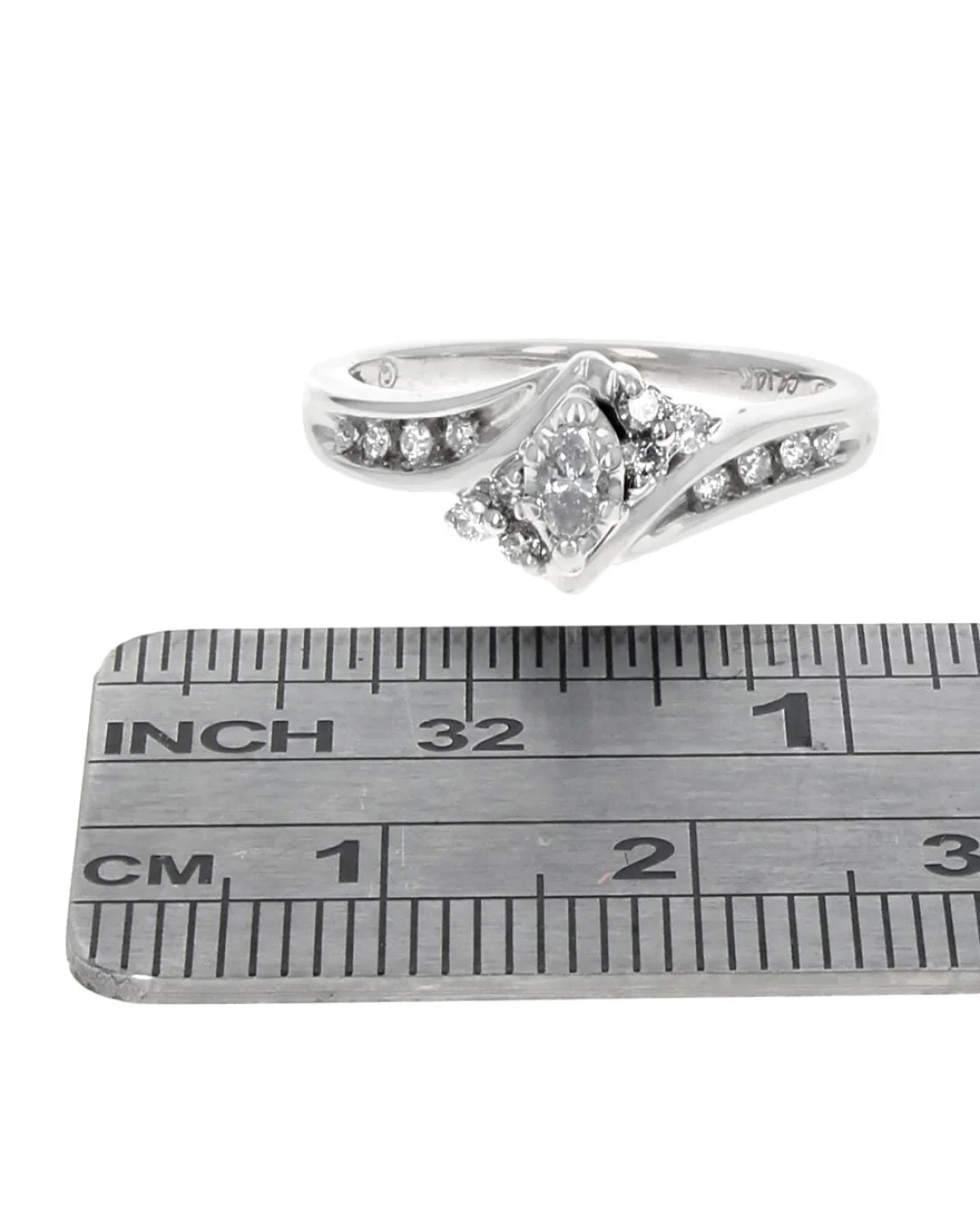 Diamond Bypass Engagement Ring in Yellow Gold - Image 3