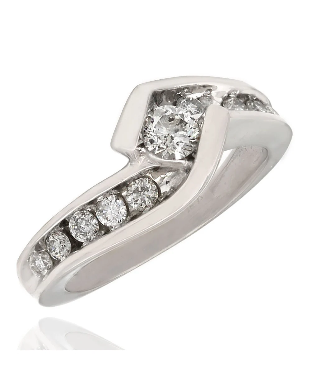 Diamond Bypass Ring in Gold