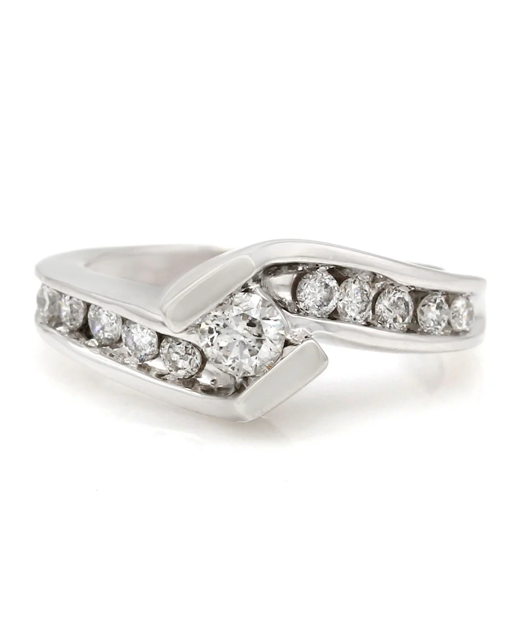 Diamond Bypass Ring in Gold - Image 2