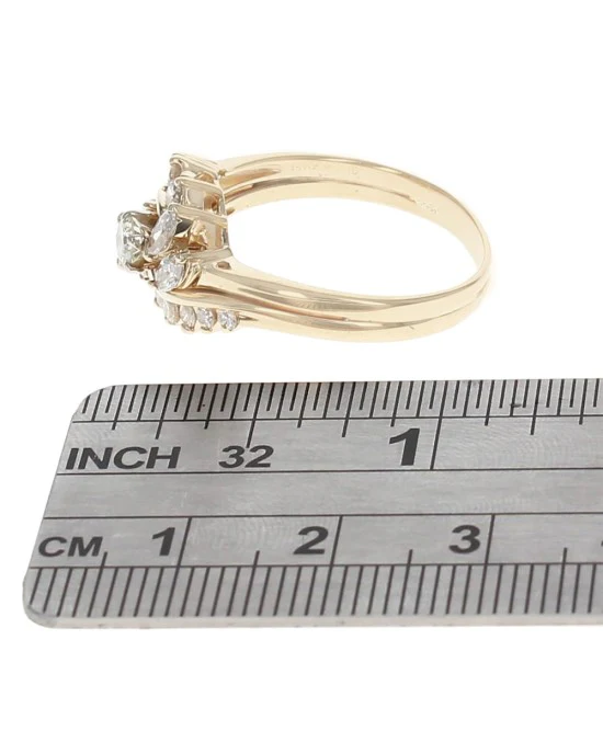 Diamond Bypass Wedding Ring Set - Image 3