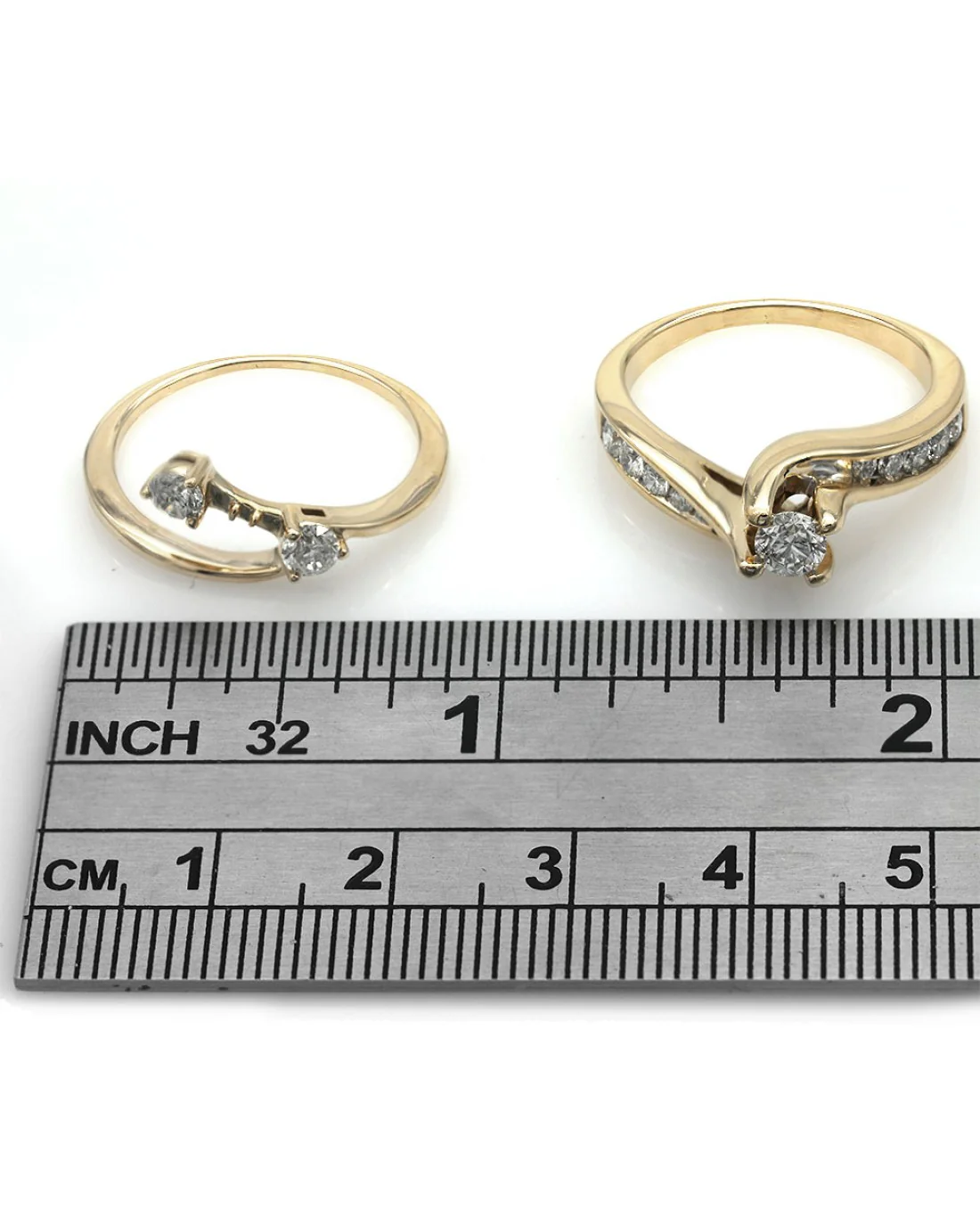 Diamond Bypass Wedding Set in Yellow Gold - Image 3