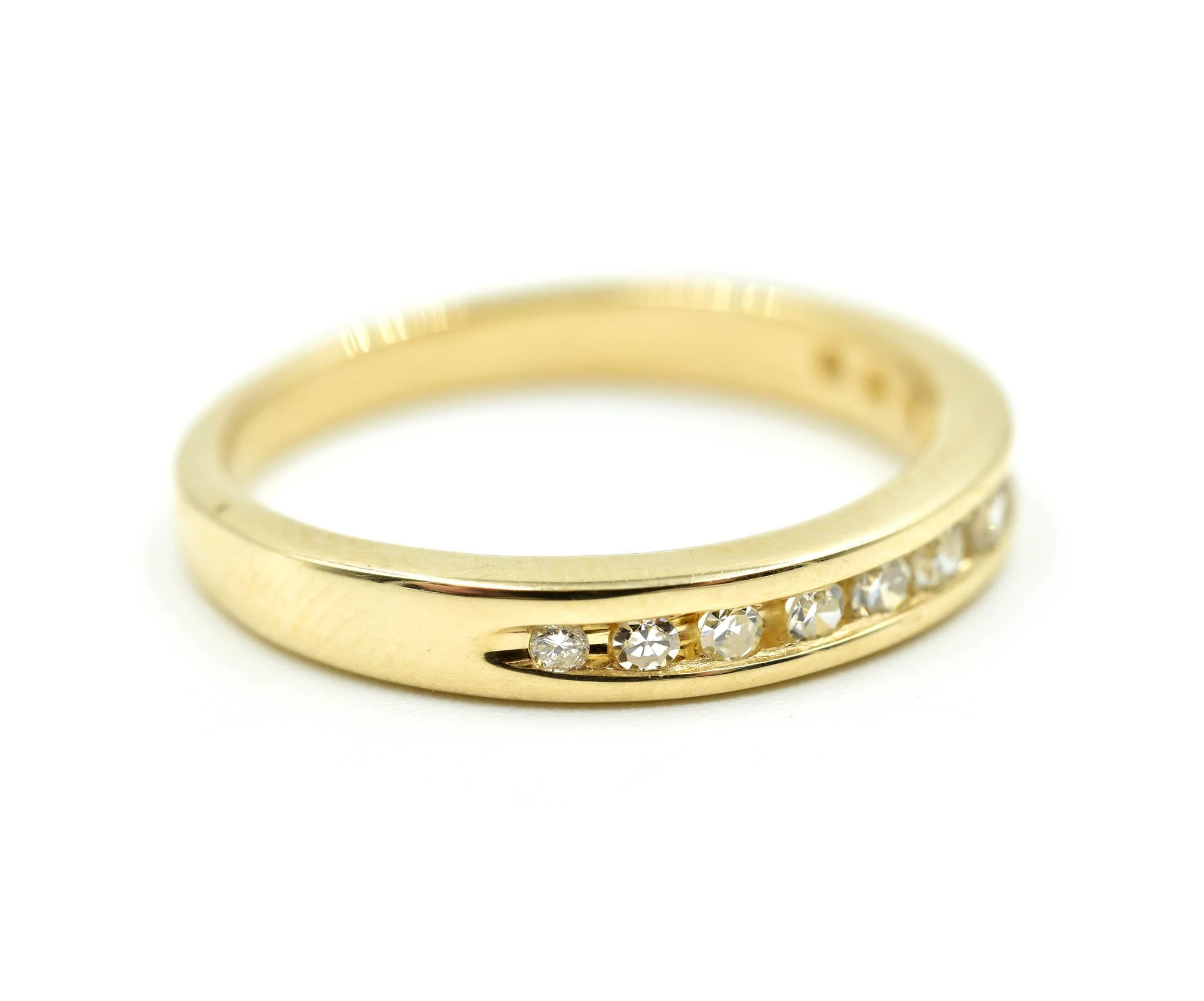 Diamond Channel Set Wedding Band 14k Yellow Gold - Image 2