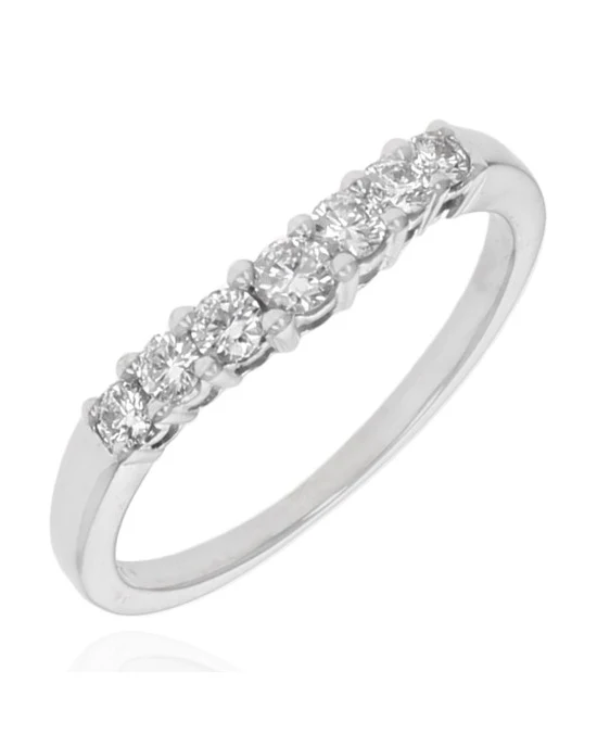 Diamond Chevron Ring Guard in White Gold