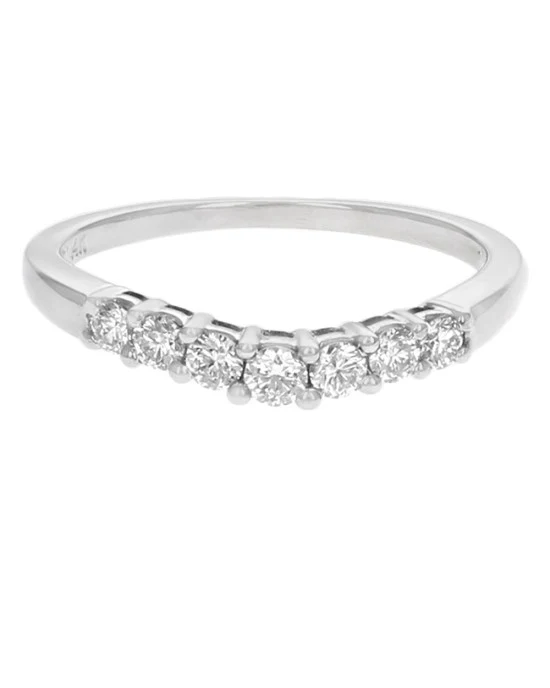 Diamond Chevron Ring Guard in White Gold - Image 2