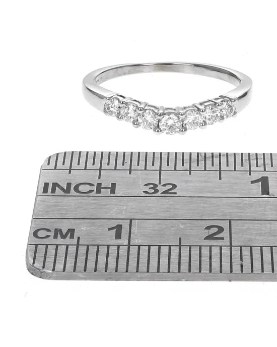 Diamond Chevron Ring Guard in White Gold - Image 3