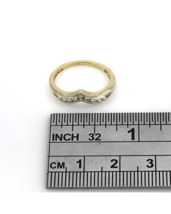 Diamond Chevron Ring in Yellow Gold - Image 3
