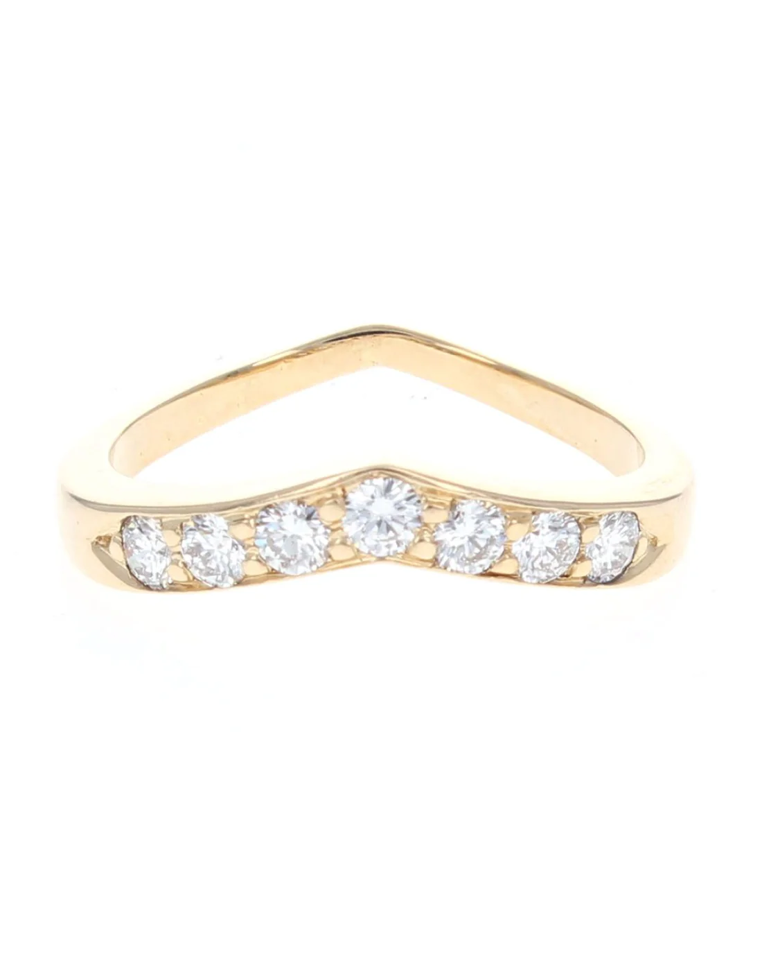 Diamond Chevron Ring in Yellow Gold - Image 2