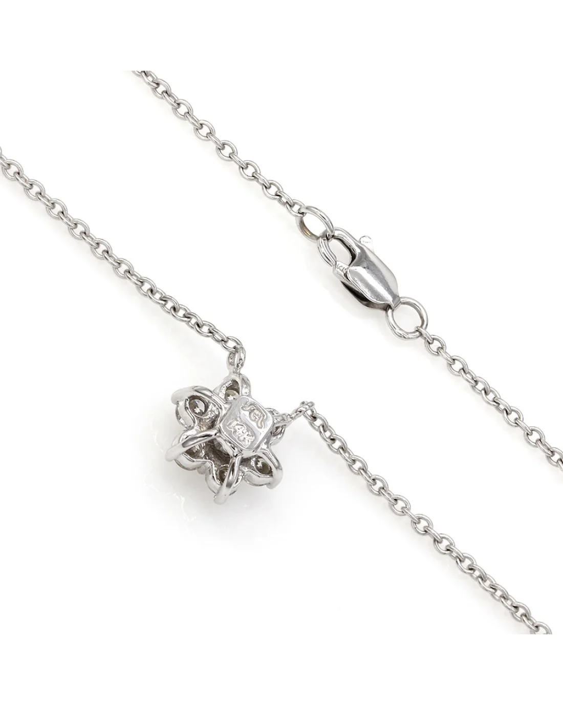 Diamond Cluster Gold Necklace - Image 2