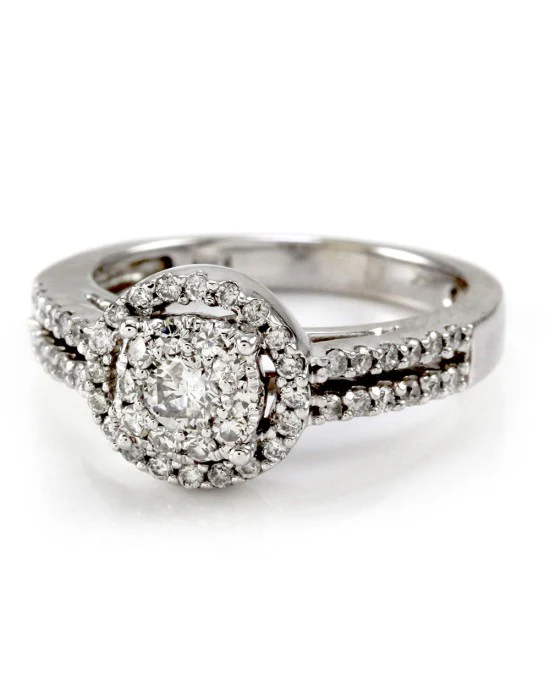 Diamond Cluster Halo Engagement Ring
