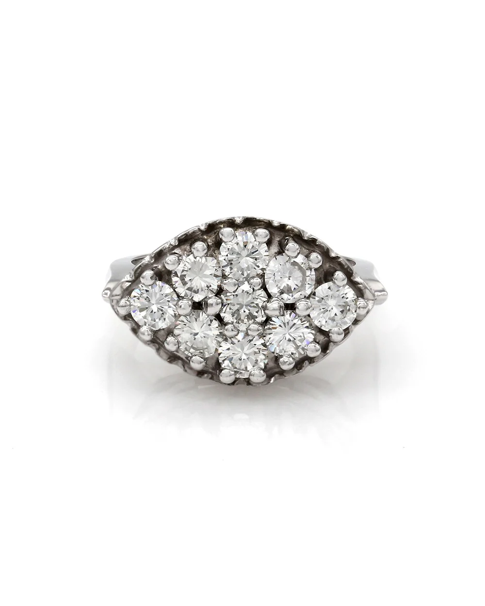Diamond Cluster Marquise Shape Ring in Gold - Image 2