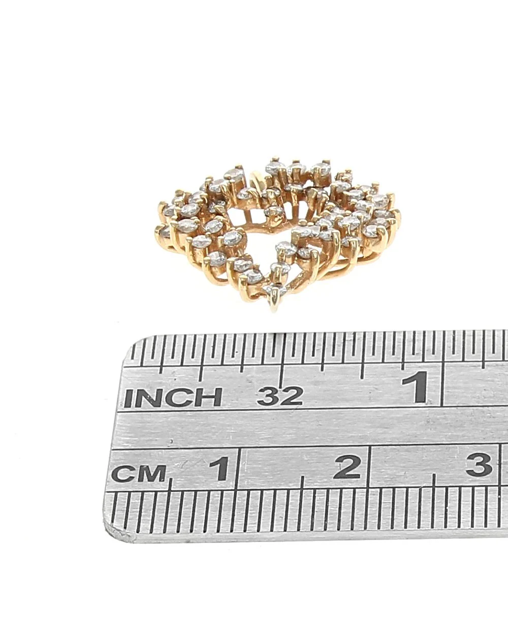 Diamond Cluster Open Heart Pendant - Image 3