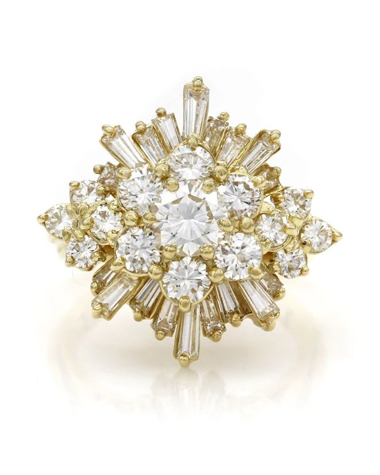 Diamond Cluster Ring in Gold - Image 2