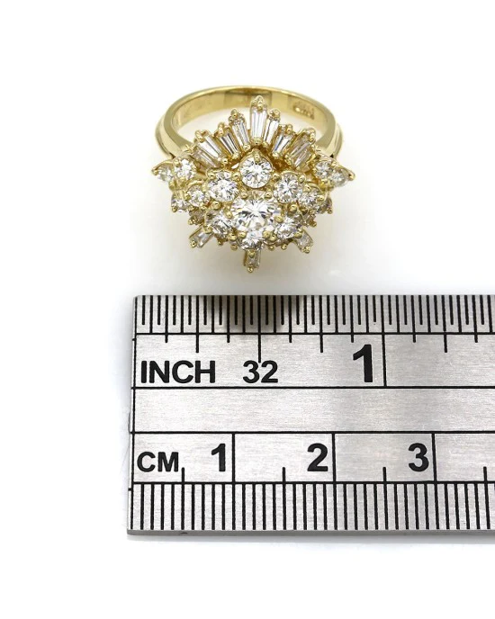 Diamond Cluster Ring in Gold - Image 4