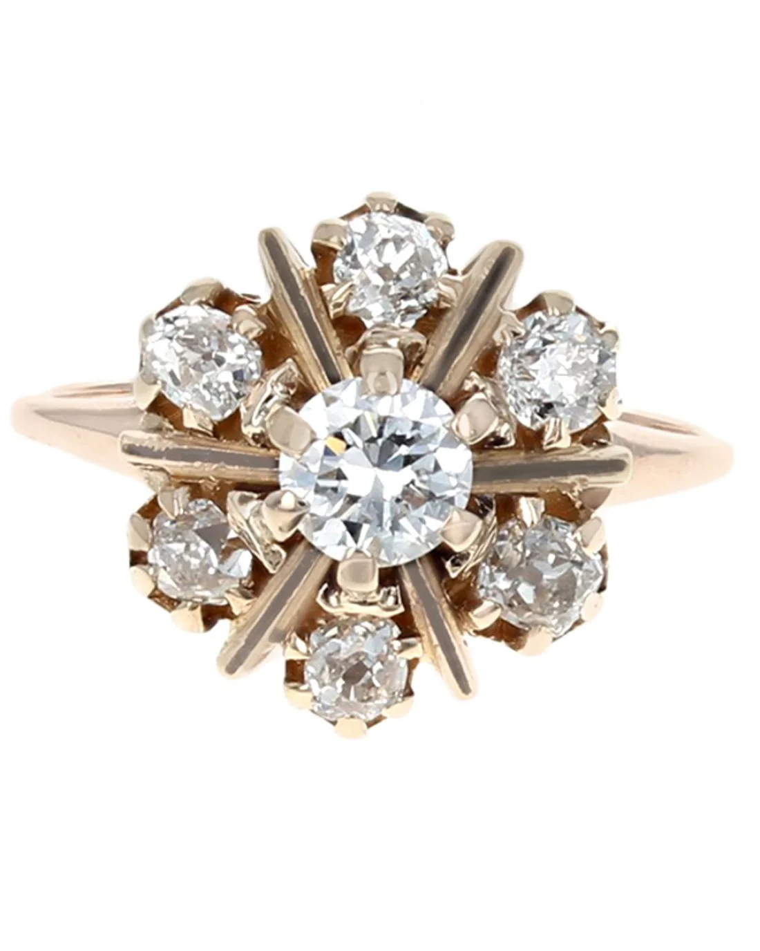 Diamond Cluster Ring in Yellow Gold - Image 2