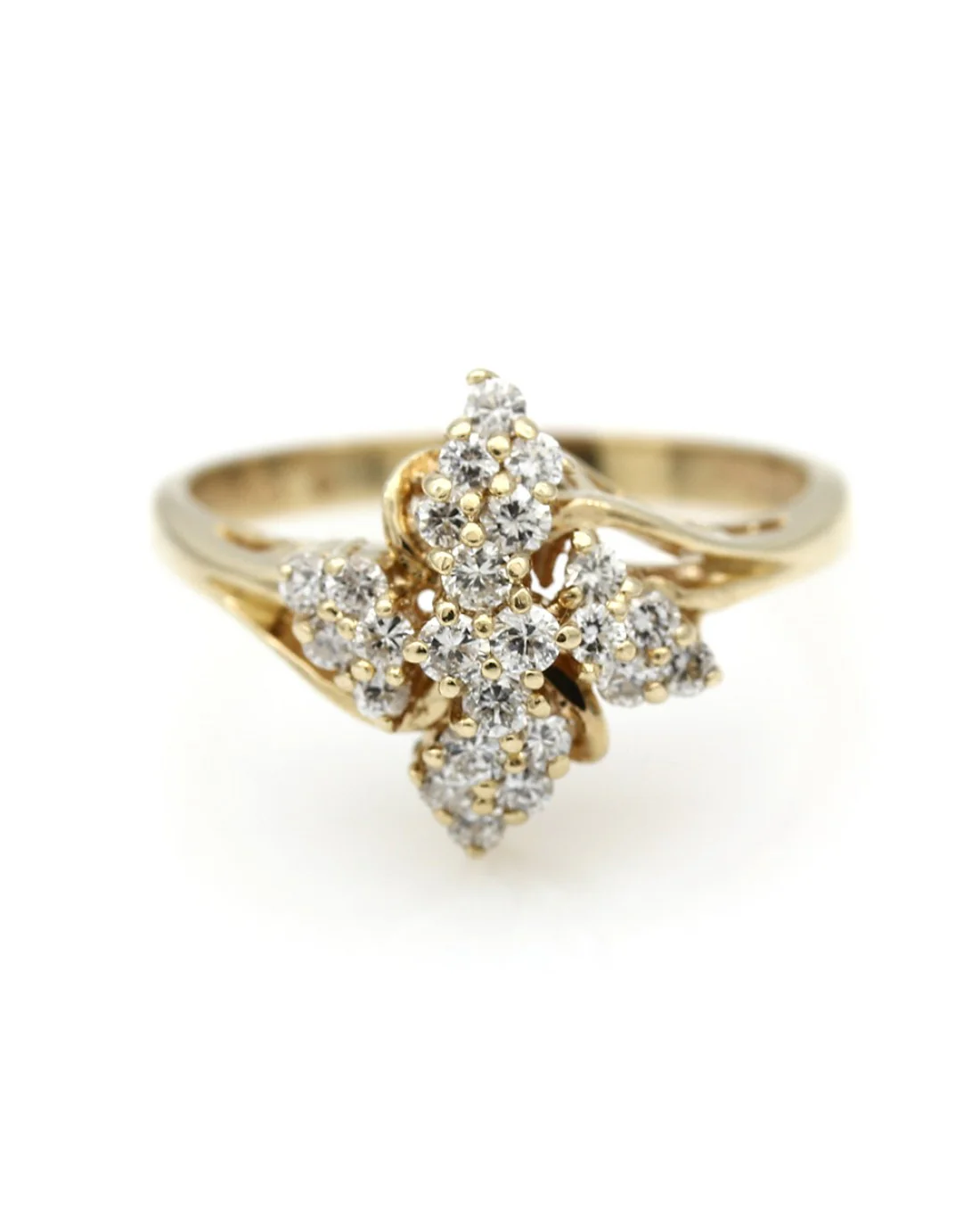 Diamond Cluster Ring in Yellow Gold - Image 2