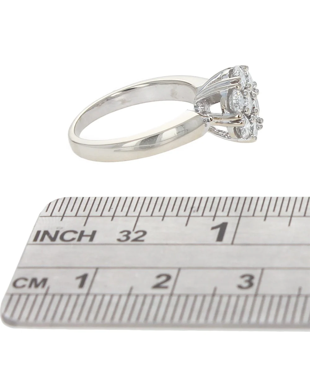 Diamond Cluster Round Top Ring - Image 3