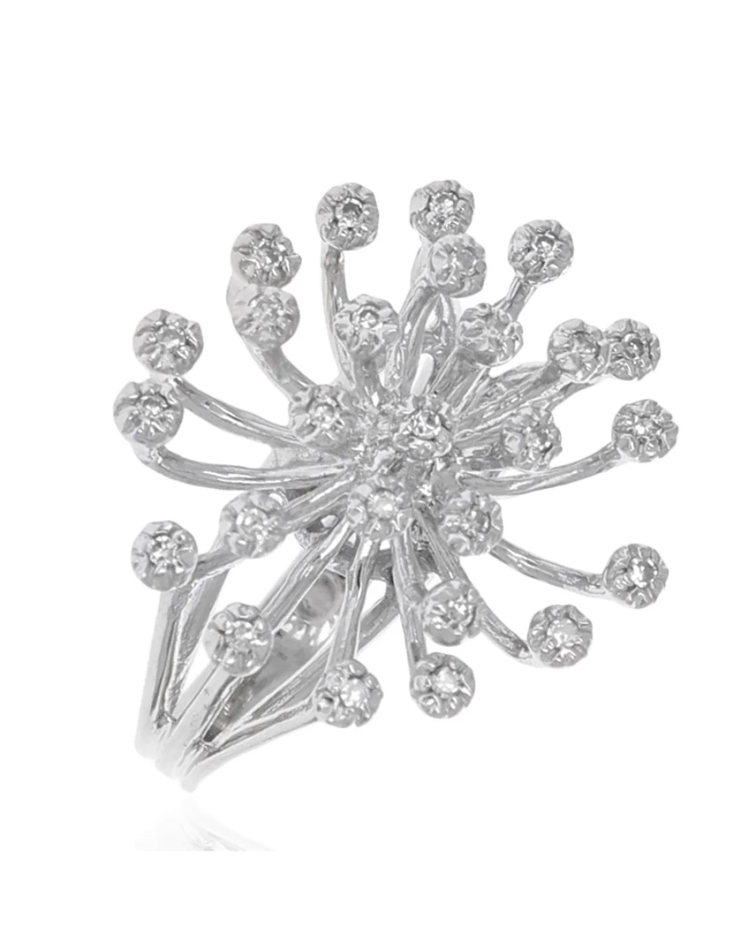 Diamond Cluster Spray Ring in White Gold