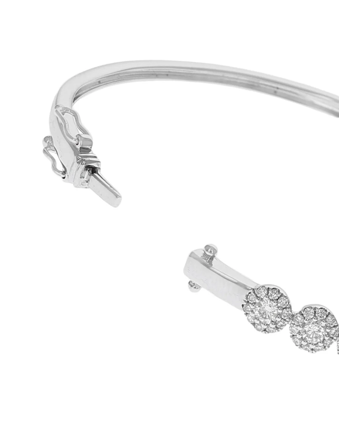 Diamond Cluster Station Bangle Bracelet in Gold - Image 2