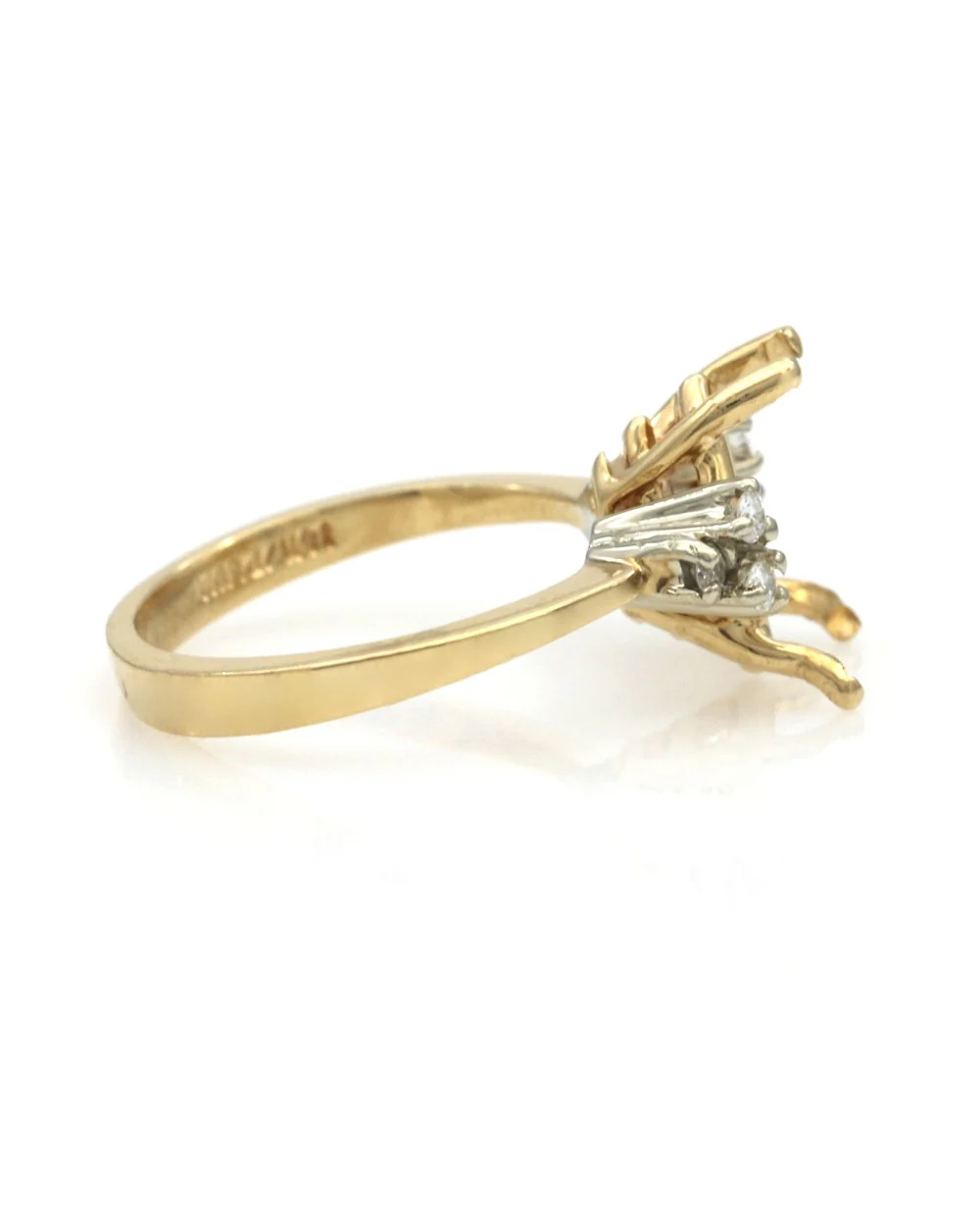 Diamond Cluster Tapered Band Semi Mount Ring - Image 2