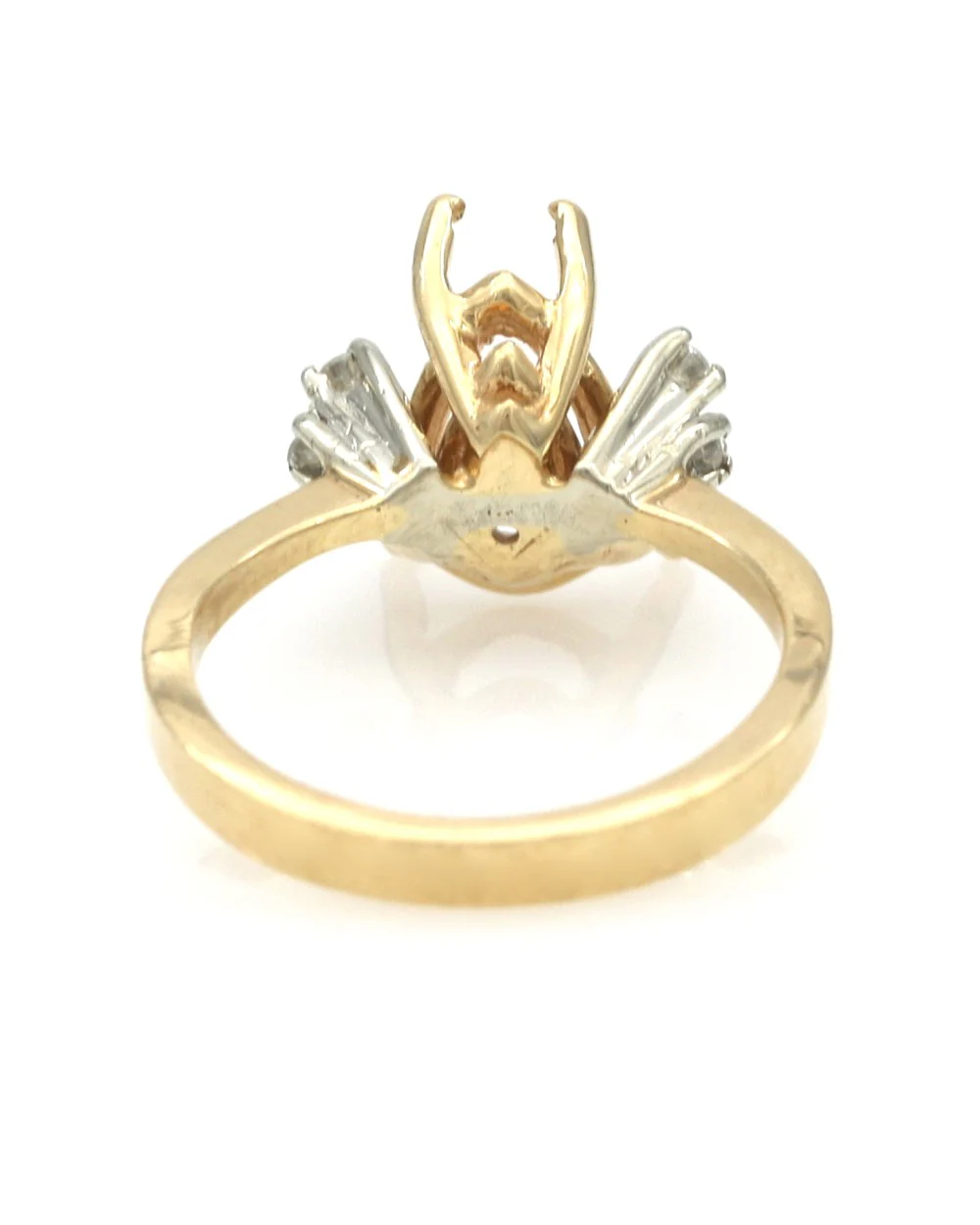 Diamond Cluster Tapered Band Semi Mount Ring - Image 3