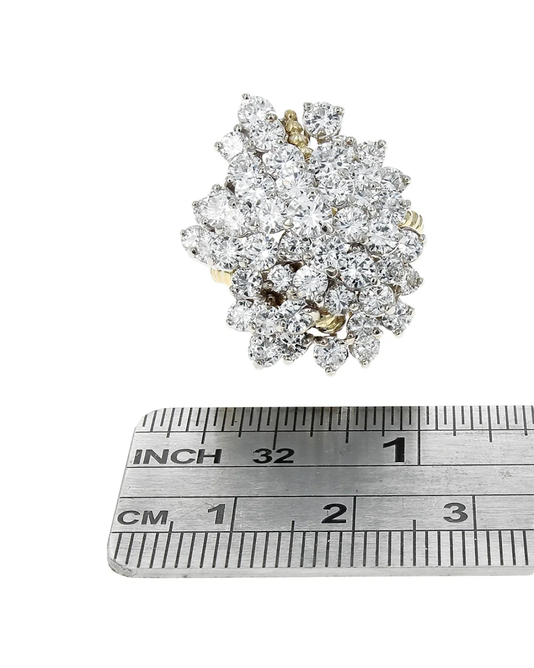 Diamond Cluster Twisted Open Shank Ring - Image 3