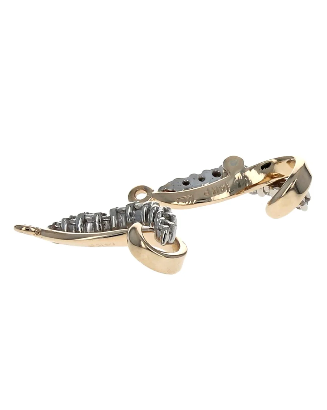Diamond Crossover Earring Charms in Gold - Image 2
