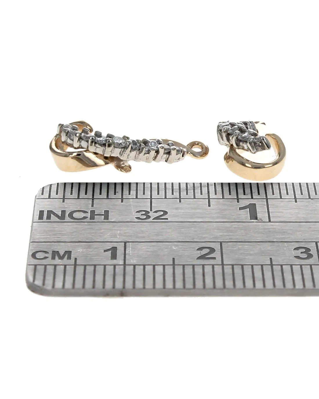 Diamond Crossover Earring Charms in Gold - Image 3
