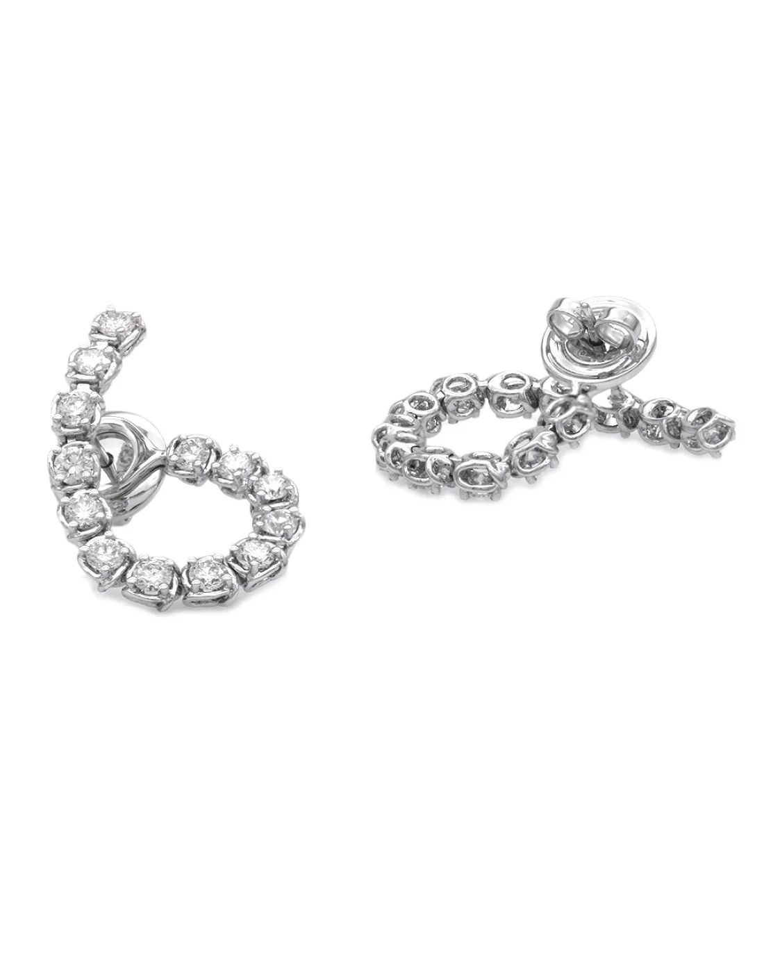 Diamond Crossover Earrings with Connecting Backs - Image 2