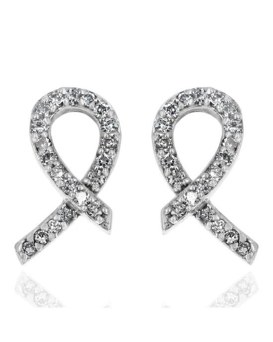 Diamond Crossover Ribbon Earrings