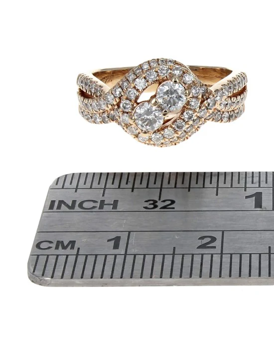 Diamond Crossover Wedding Ring in Yellow Gold - Image 3
