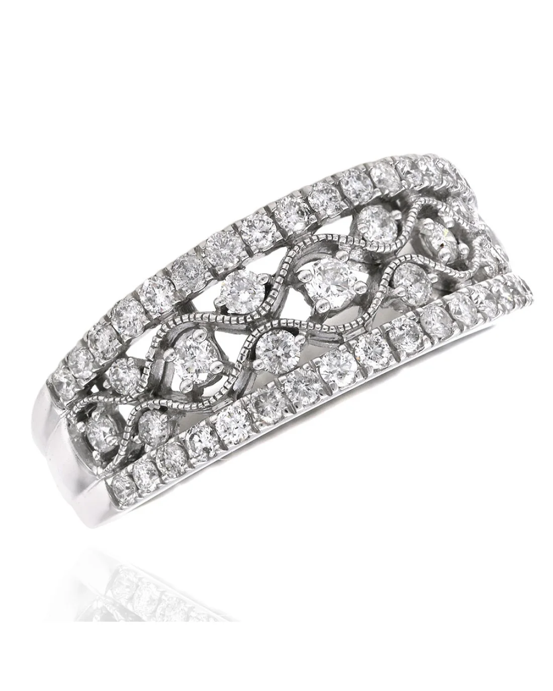 Diamond Cut Out Band Ring