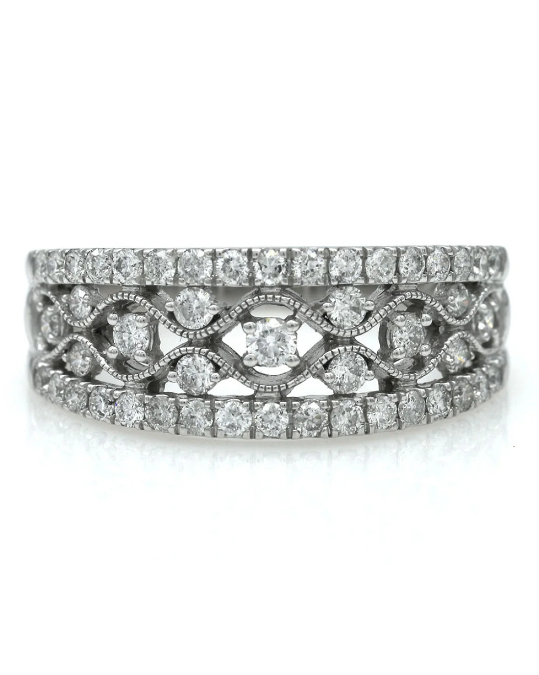Diamond Cut Out Band Ring - Image 2