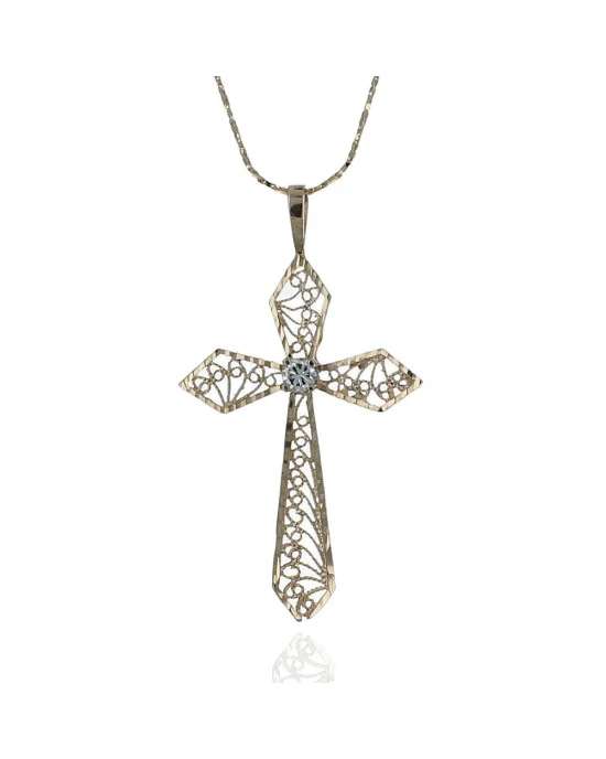 Diamond Cut Out Circle Drop Necklace