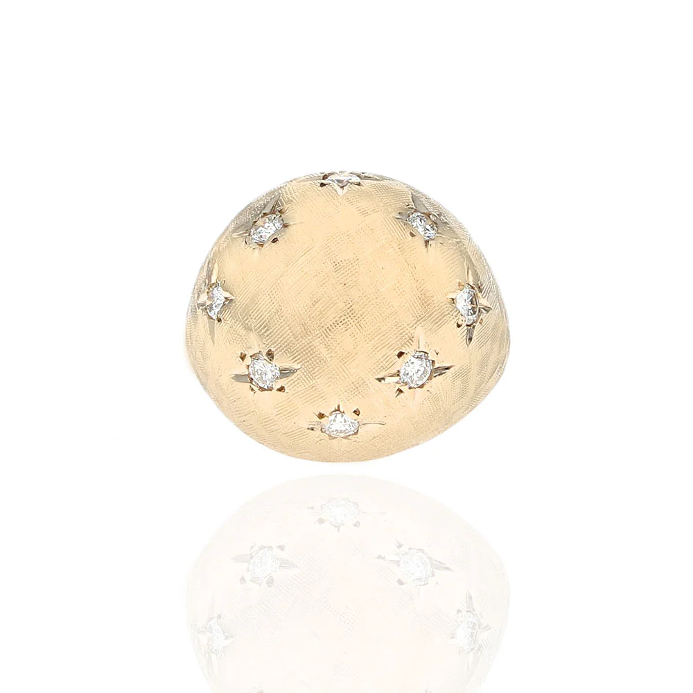 Diamond Dome Ring in Yellow Gold