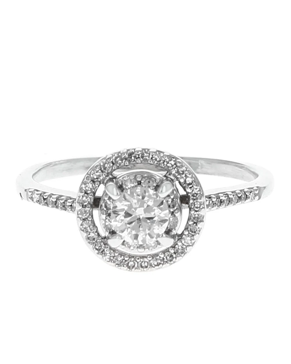 Diamond Double Halo Engagement Ring in White Gold - Image 2