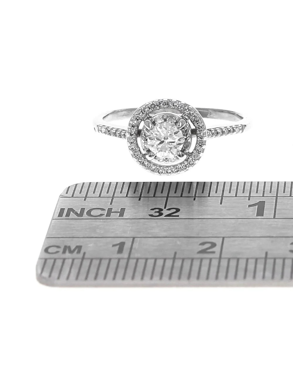 Diamond Double Halo Engagement Ring in White Gold - Image 3