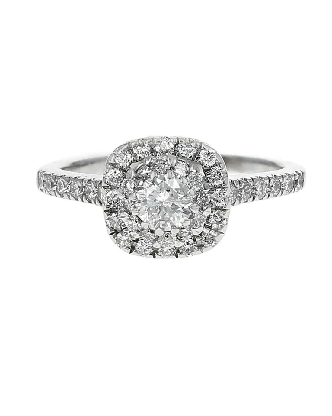 Diamond Double Halo Engagement Ring in White Gold - Image 2