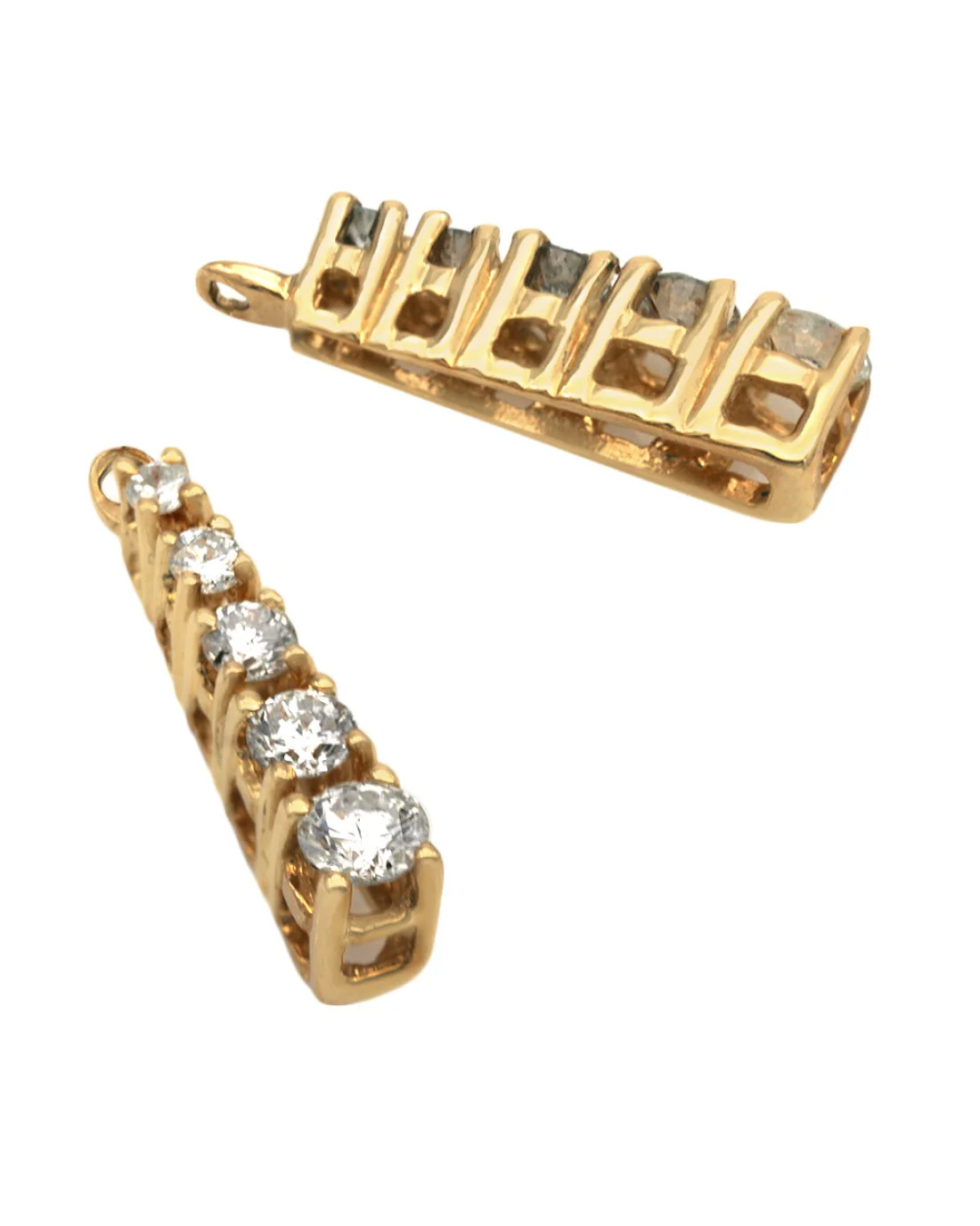 Diamond Drop Earring Jackets in Yellow Gold - Image 2