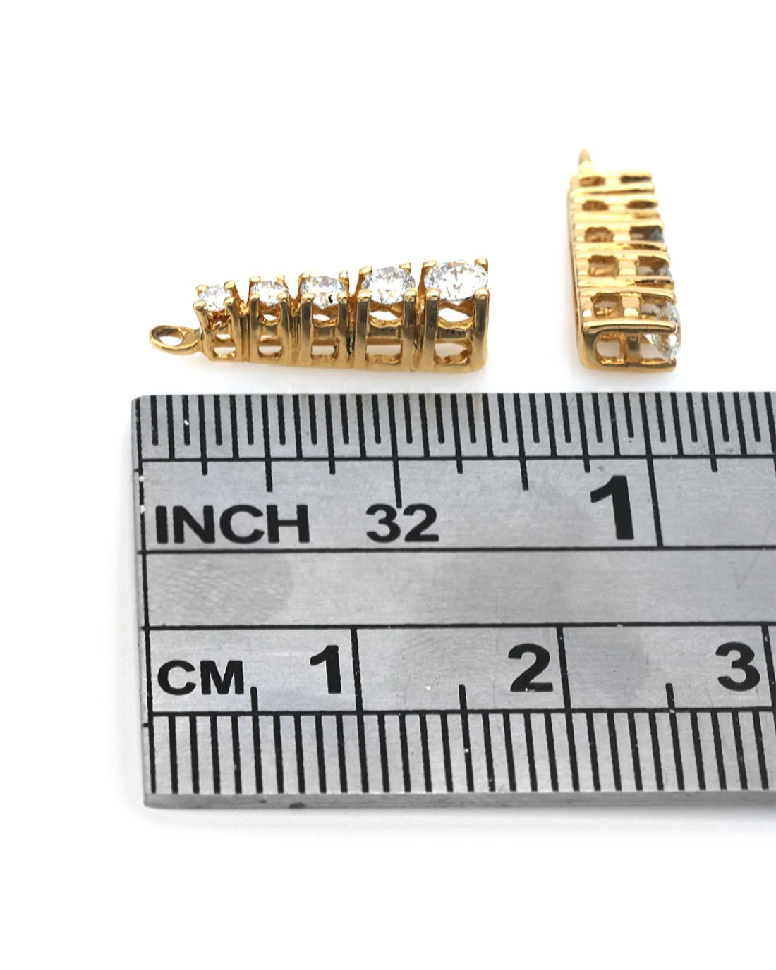 Diamond Drop Earring Jackets in Yellow Gold - Image 3
