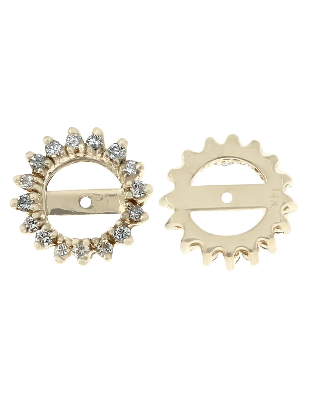 Diamond Earring Jackets in Yellow Gold - Image 2
