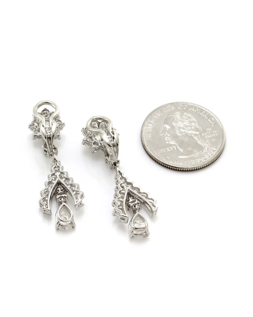 Diamond Earrings in Platinum - Image 3