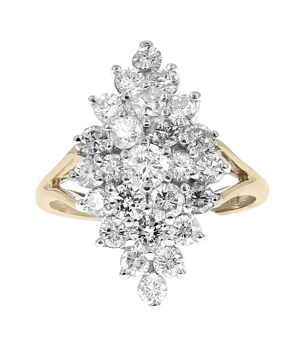 Diamond Elongated Cluster Ring - Image 2