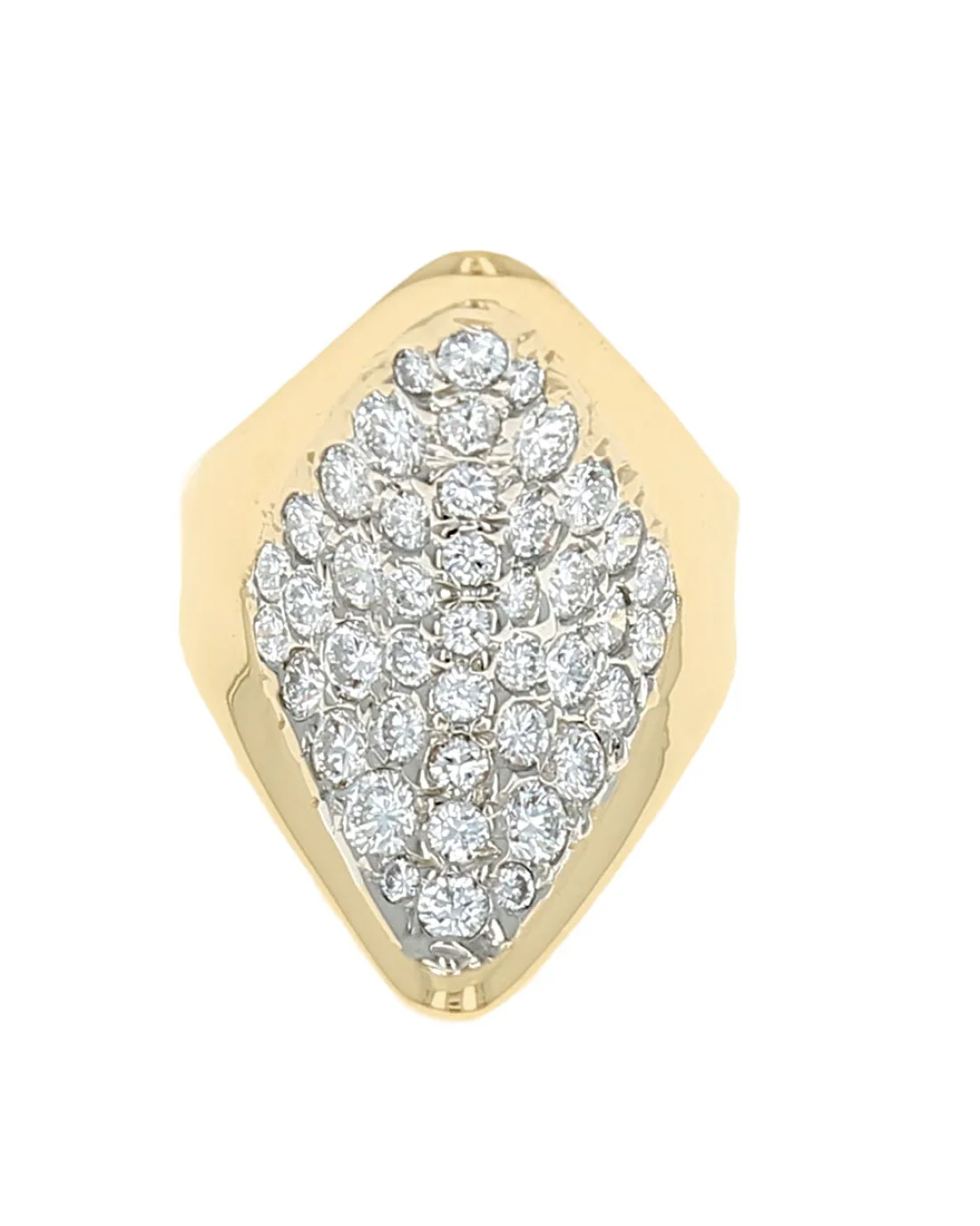 Diamond Elongated Concave Fashion Ring - Image 2