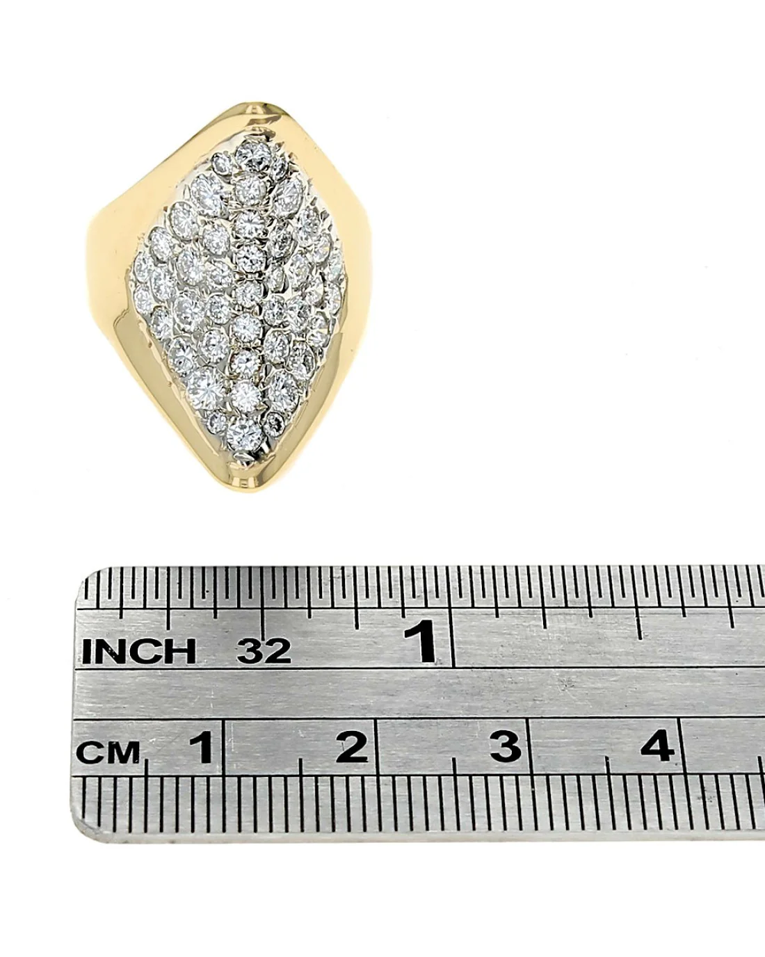 Diamond Elongated Concave Fashion Ring - Image 3