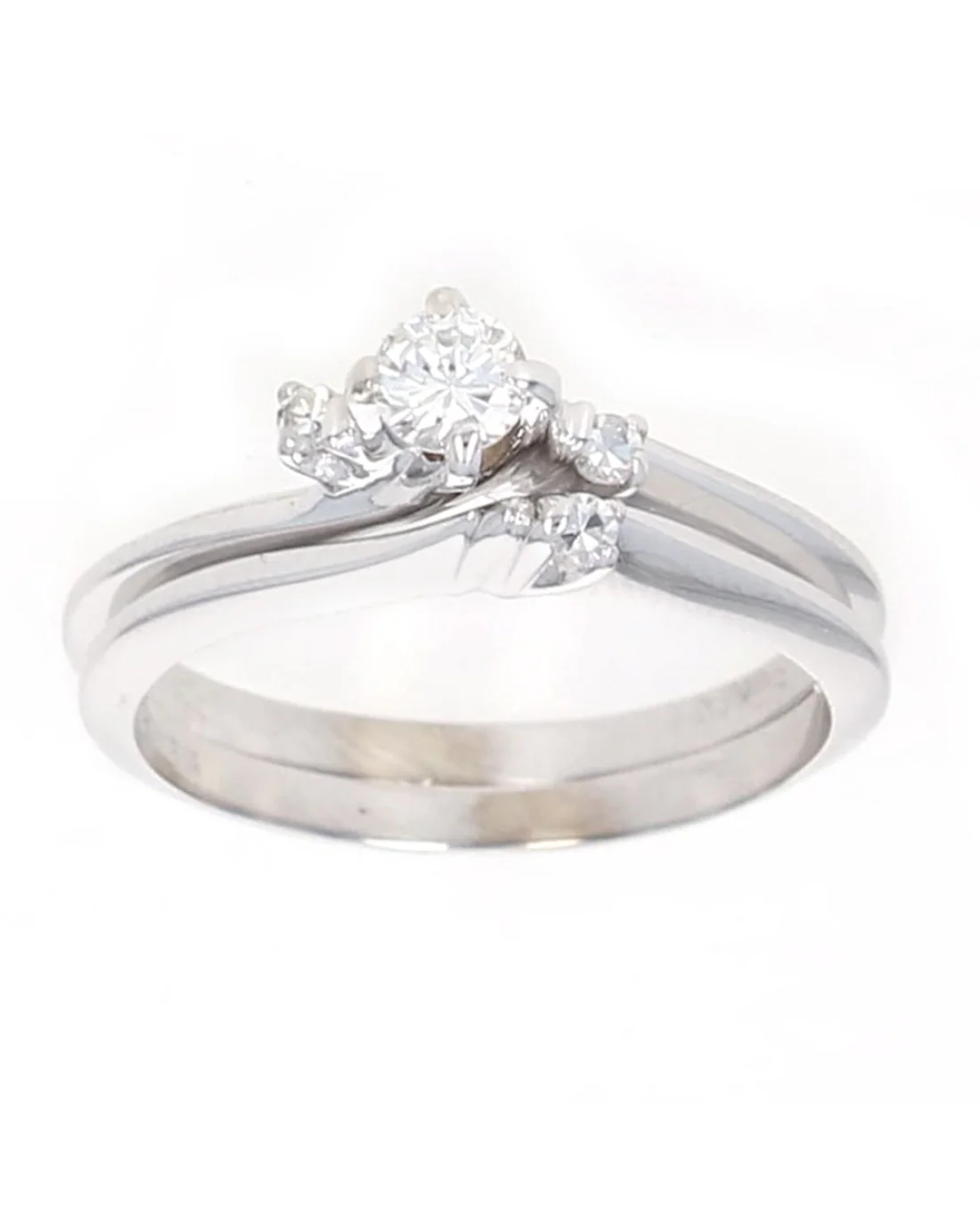 Diamond Engagement and Wedding Ring Set - Image 3