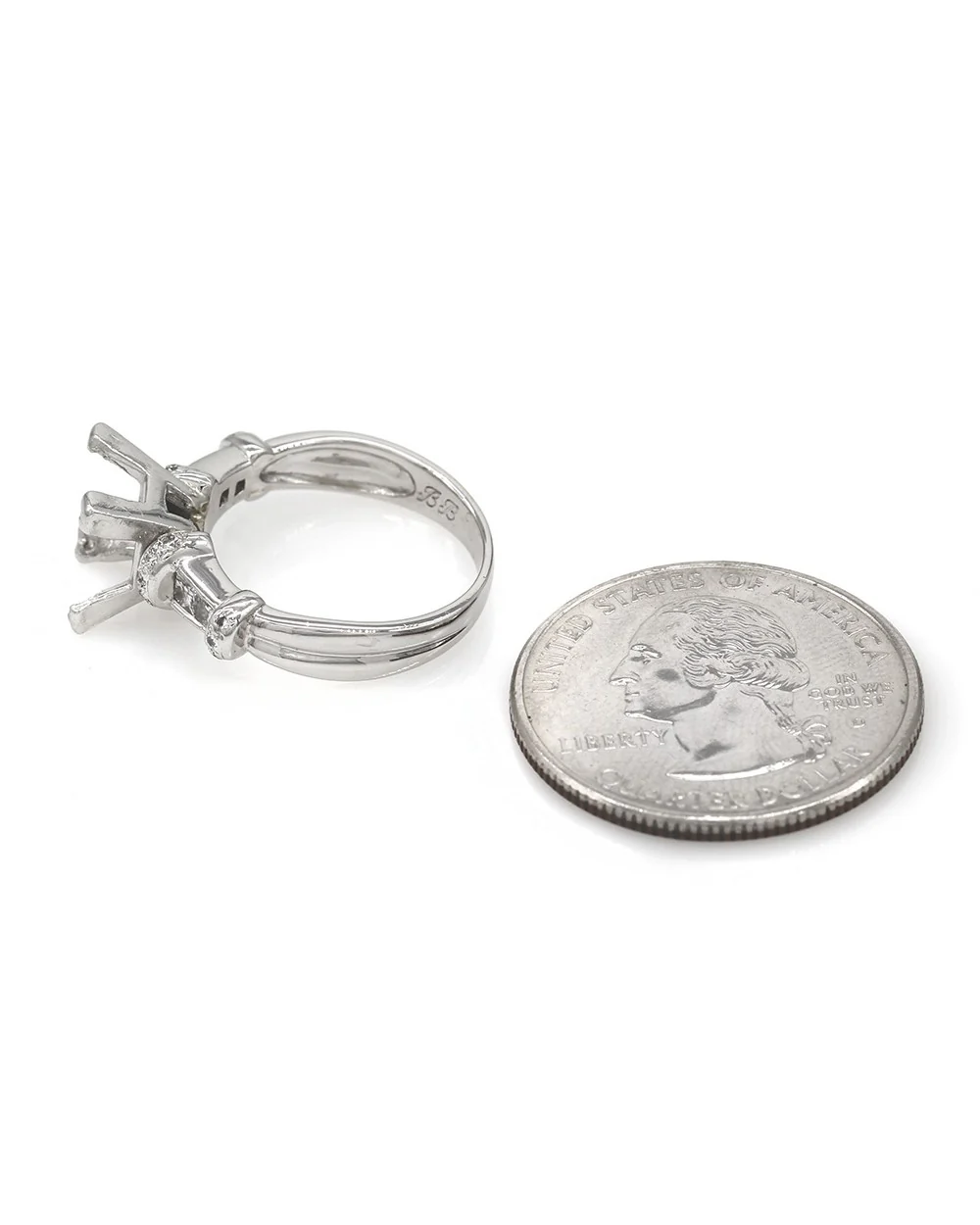 Diamond Engagement Ring Mounting in 900 Platinum - Image 3