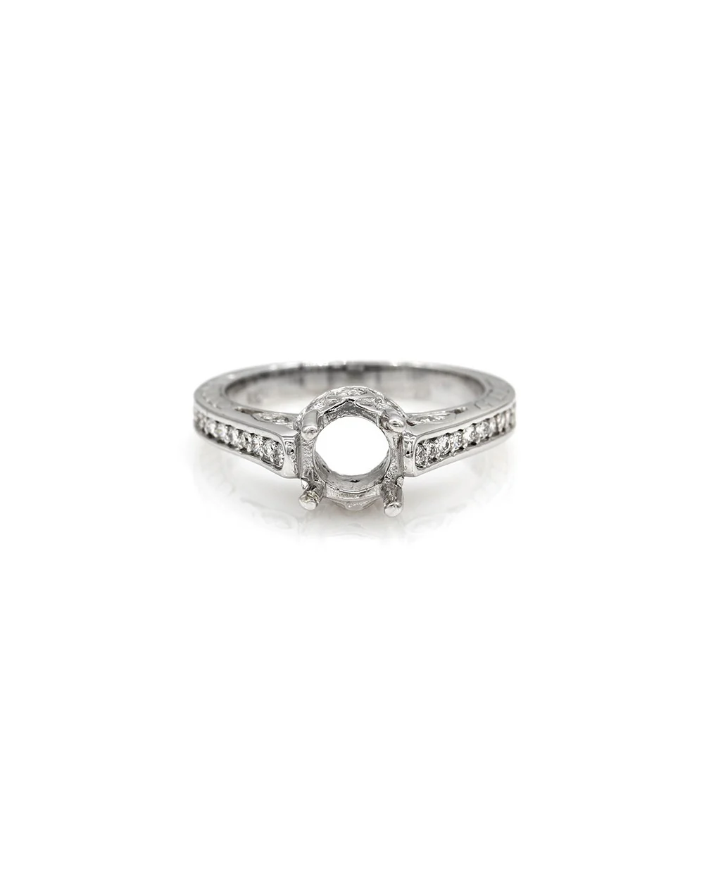 Diamond Engagement Ring Mounting in Gold - Image 2