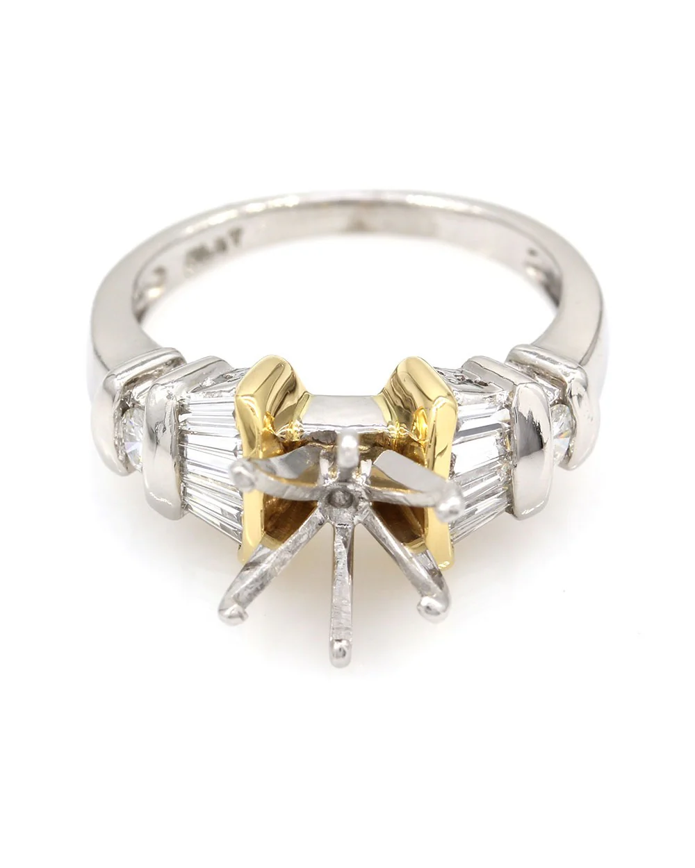 Diamond Engagement Ring Mounting in Gold - Image 2